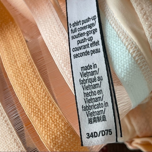 Victoria’s Secret T-Shirt Push-up Bra Size 34D Sheer Back - Picture 9 of 9